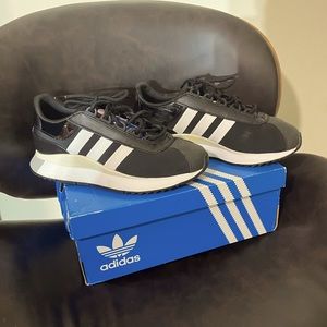 Rare adidas with wet look, leather, an canvas